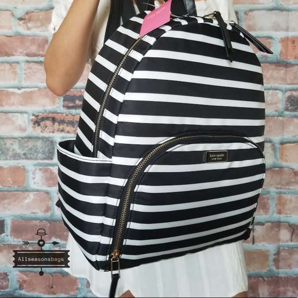 Kate spade large dawn sailing stripe backpack bag - Picture 4 of 8